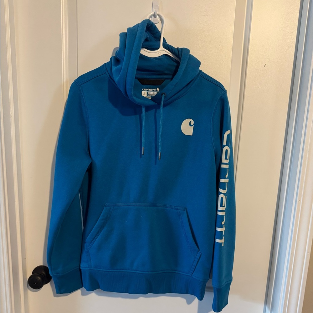 Carhartt Teal Hoodie with Logo